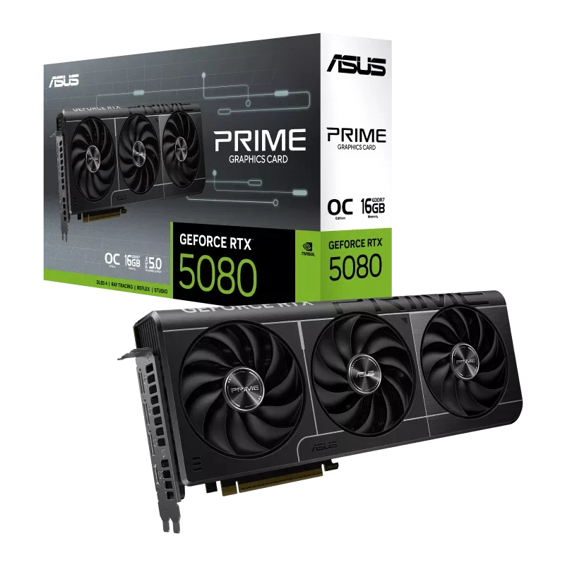 ASUS PRIME GeForce RTX 5080 EVO 16GB GDDR7 OC Edition PCIe 5.0 Graphics Card