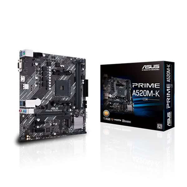 ASUS Prime A520M-K/CSM AMD A520 Micro-ATX, AM4 Socket, DDR4 Motherboard