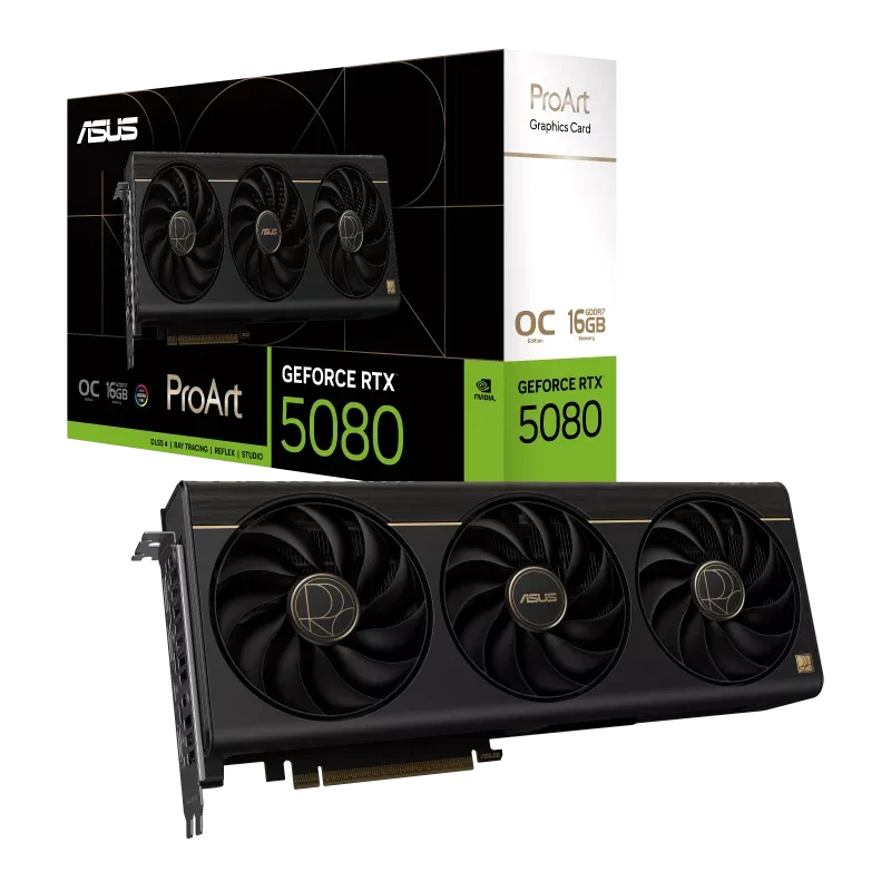 ASUS ProArt GeForce RTX 5080 16GB GDDR7 OC Edition PCIe 5.0 Graphics Card