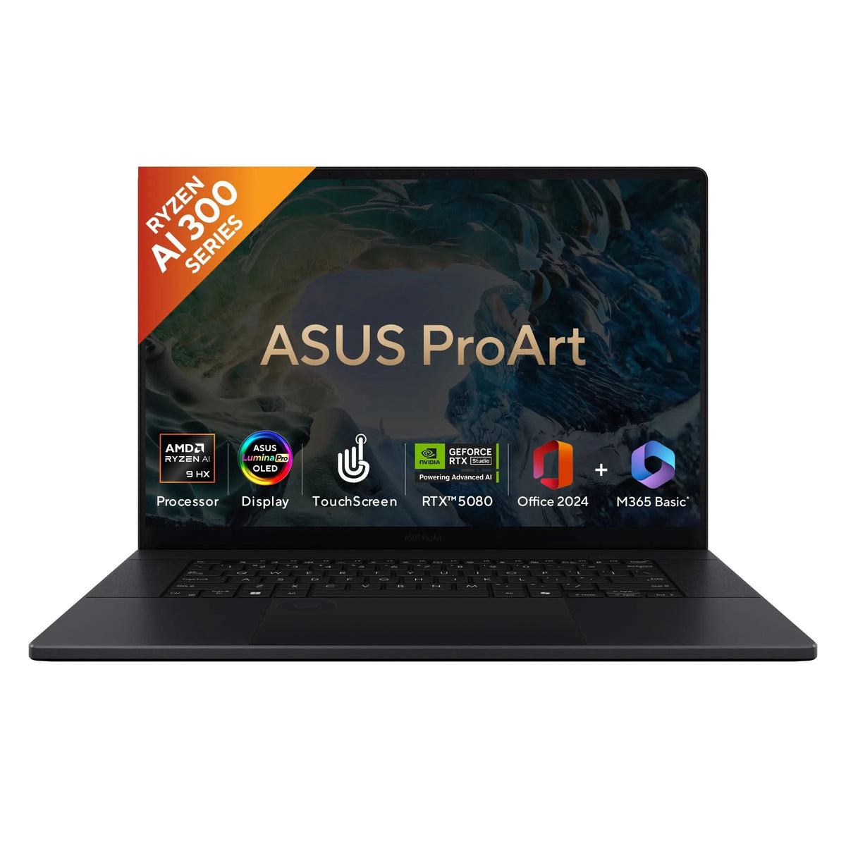 ASUS ProArt P16 OLED H7606WW-SE023WS, AMD Ryzen AI 9 HX 370, 64GB RAM, 2TB SSD, RTX 5080, 16 inch 4K Touch, Windows 11 Home, Office Home 2024, M365 Basic-1 Year Validity, Creator Laptop