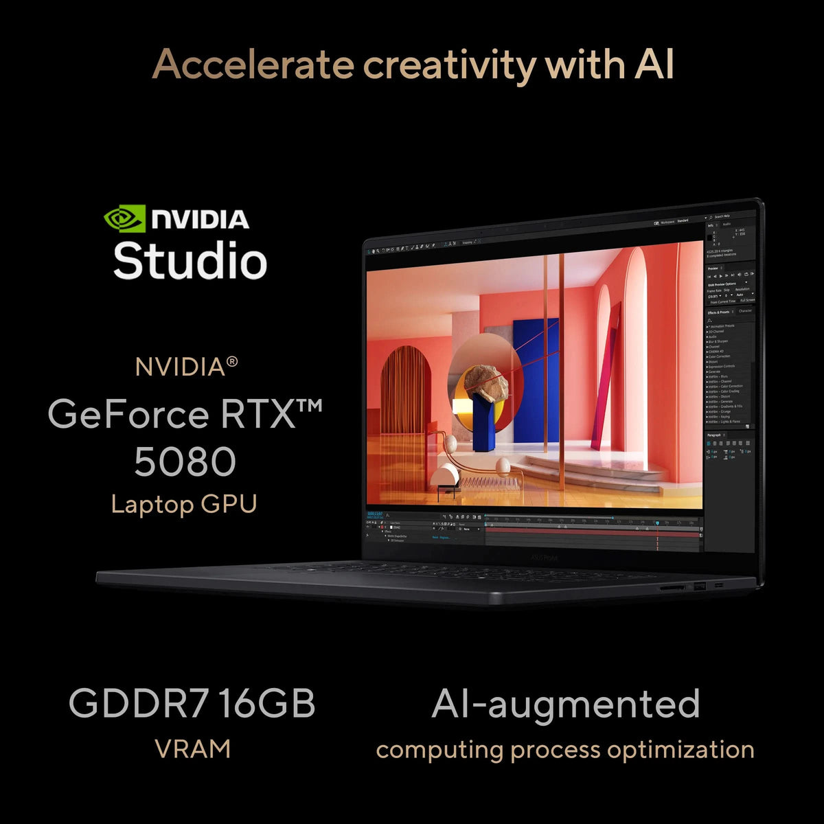 ASUS ProArt P16 OLED H7606WW-SE023WS, AMD Ryzen AI 9 HX 370, 64GB RAM, 2TB SSD, RTX 5080, 16 inch 4K Touch, Windows 11 Home, Office Home 2024, M365 Basic-1 Year Validity, Creator Laptop