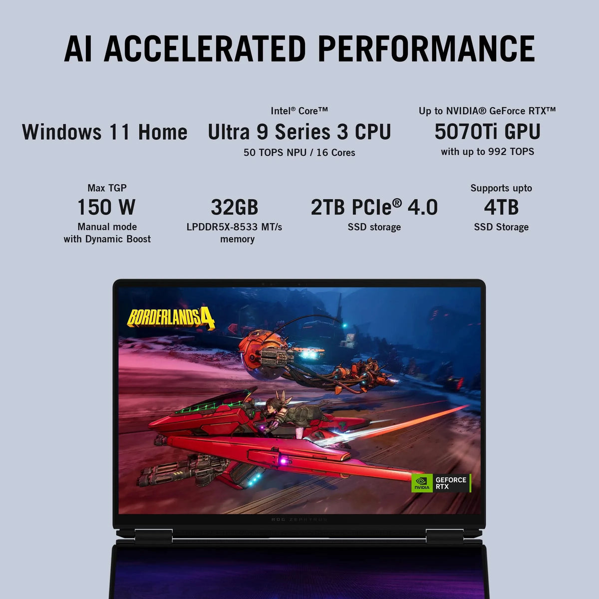 ASUS ROG Zephyrus Duo 16 GX651AR-SR074WS, Dual Screen Gaming Laptop, Intel Core Ultra 9 386H, RTX 5070 Ti GPU, 32GB RAM, 2TB SSD, 16 inch Touch 3K Resolution, Windows 11 Home, Microsoft Office Home 2024, Microsoft 365 Basic)