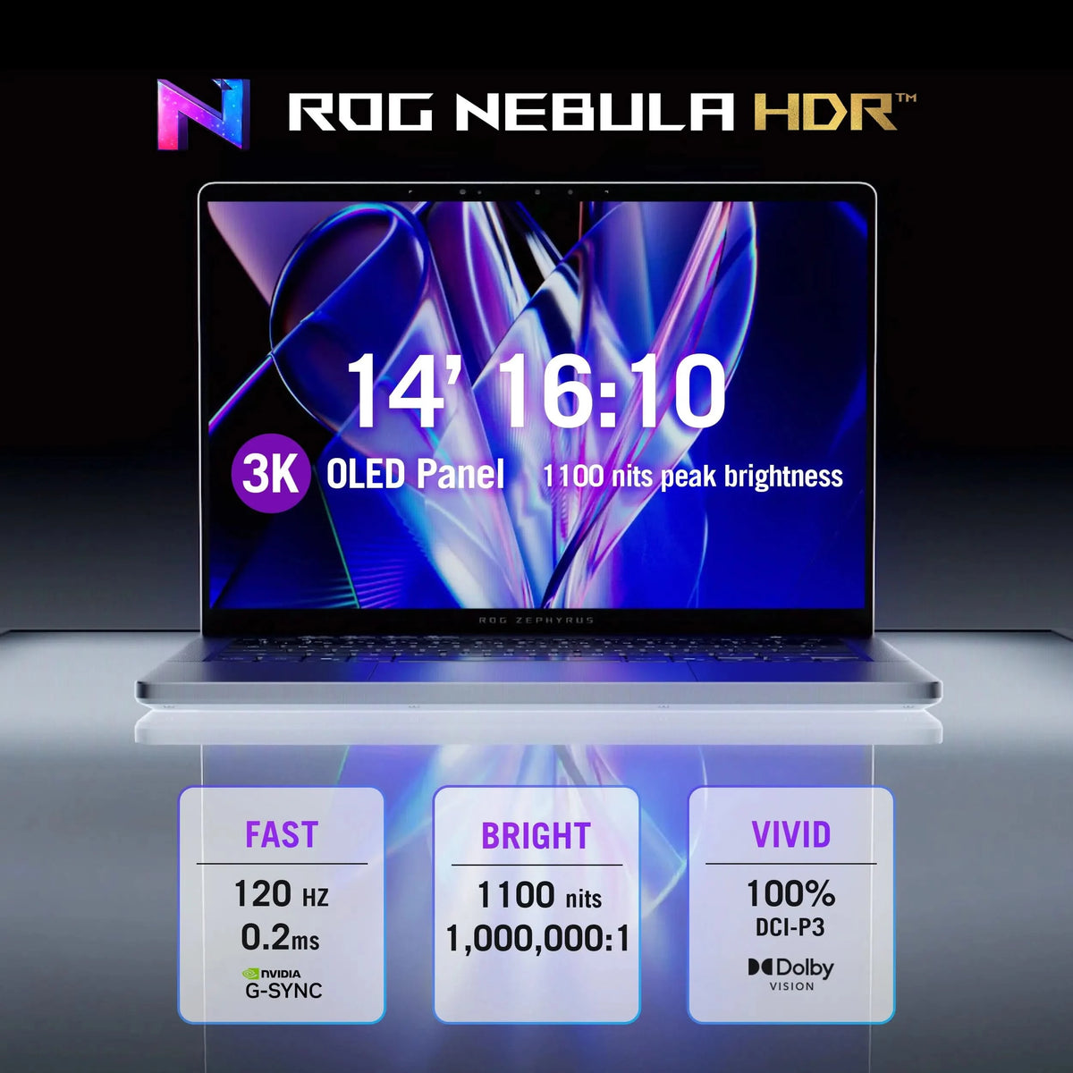 ASUS ROG Zephyrus G14 (2026) GU405AP-SY060WS, Intel Core Ultra 9 Processor 386H, 16GB RAM, 1TB SSD, 14 inch Nebula HDR Display, Windows 11 Home