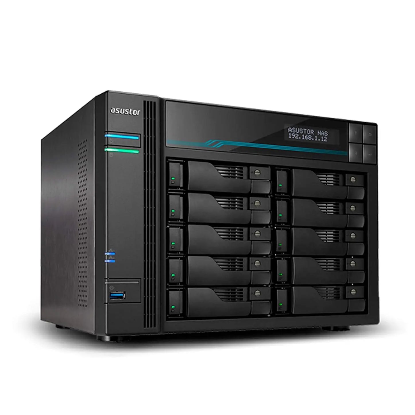 ASUSTOR AS7110T 10-Bay NAS | 10GbE + 2.5GbE, 8GB DDR4 ECC, Energy-Efficient Diskless Storage Server