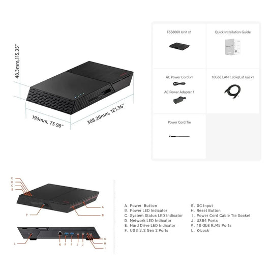ASUSTOR FS6806X 6-Bay NAS | 10GbE, 8GB DDR5, Energy-Efficient NVMe Storage Server