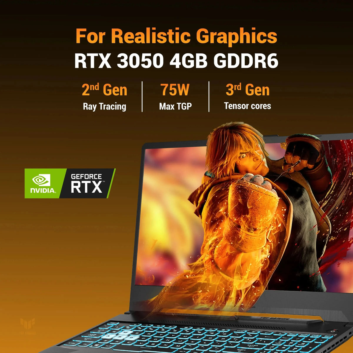 ASUS TUF Gaming A15, Gaming Laptop, AMD Ryzen 7 155, RTX 3050 GPU (8GB/512GB/39.62 cms (15.6) FHD/Windows 11 Home) FA506NCG-HN442W