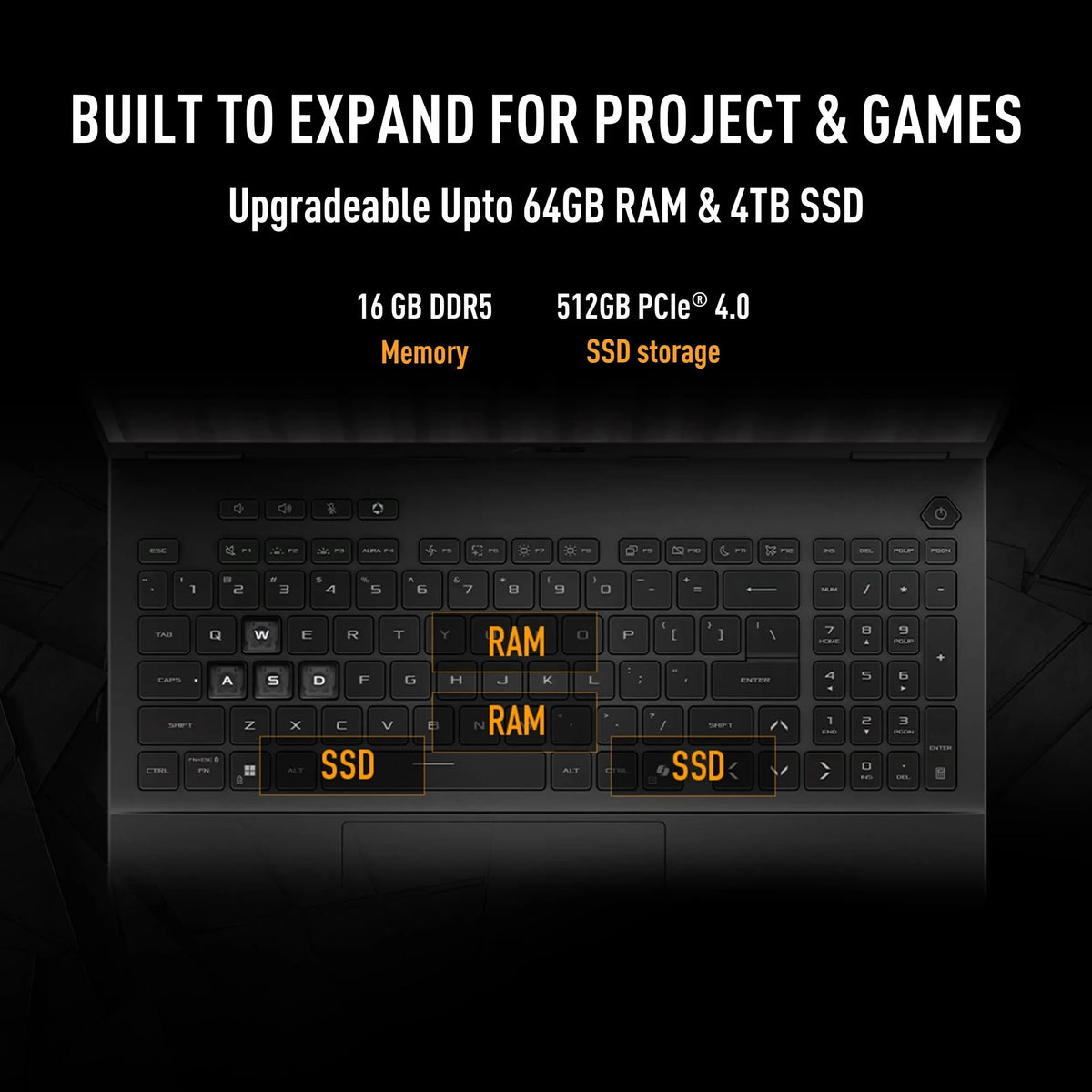 ASUS TUF Gaming A16 FA608UHI-TU238WS, AMD Ryzen 7 260, RTX 5050 GPU, 16GB, 512GB, 16 inch FHD+, Windows 11 Home, Office Home 2024, M365 Basic-1 Year Validity, Gaming Laptop