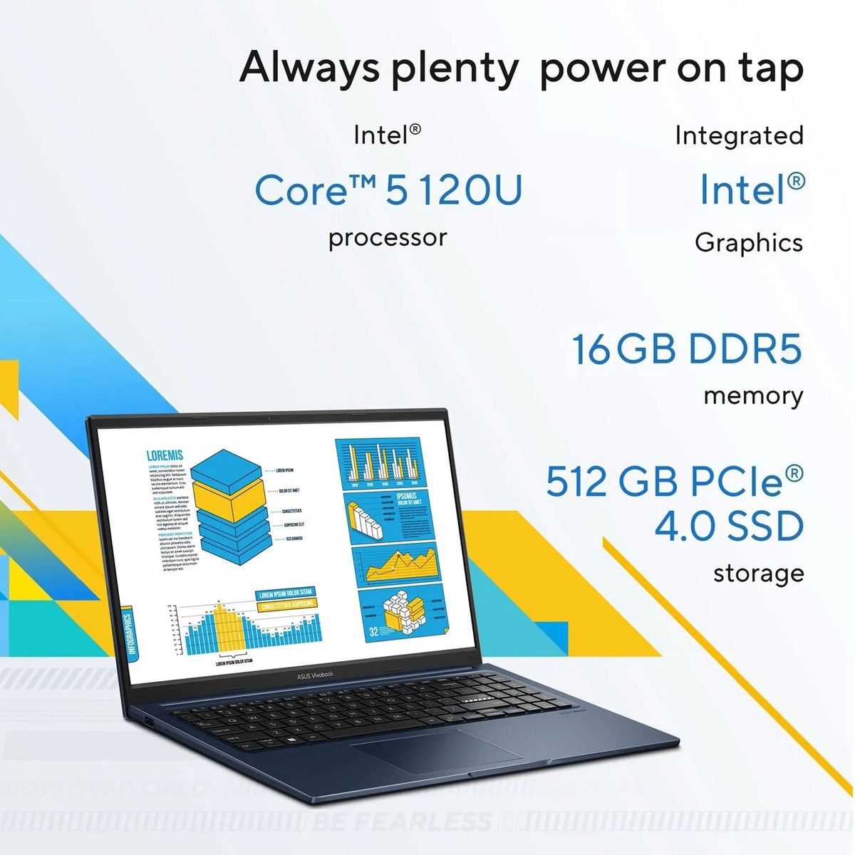 ASUS Vivobook 15, Student Laptop, Intel Core 5 120U (16GB/512GB/Intel Graphics/39.62 cm (15.6) FHD/Windows 11 Home/Office Home 2024 + M365 Basic (1 Year Validity)*) X1504VAP-IN009WS