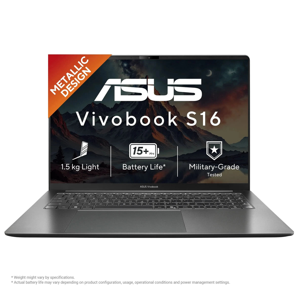 ASUS Vivobook S16, AI Powered Laptop, Intel Core 7 350,16GB RAM, 512GB SSD, Intel Graphics, 16 inch FHD+, Windows 11 Home, Office Home 2024 and M365 Basic-1 Year Validity, S5652MA-TK191WS
