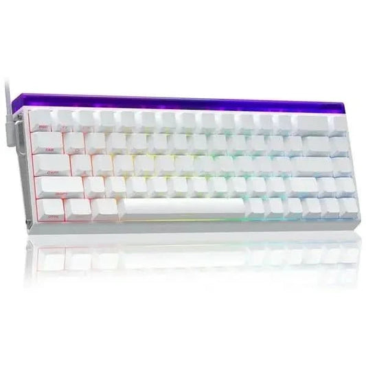 AULA Hero 68HE 60% Side Printed PBT Keycaps Wired Gaming Keyboard White Side Engraved Keycaps Meteor Magnetic Switch HERO68WM