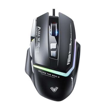 AULA S12 Pro RGB Ergonomic Wired Gaming Mouse ( Black)