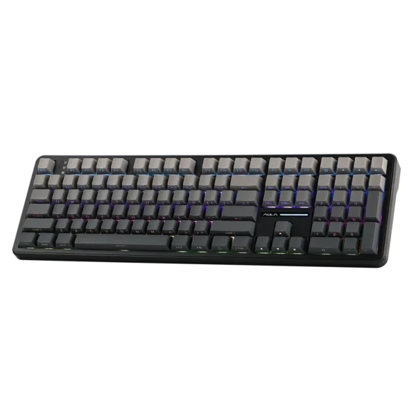 AULA F108 Tri-Mode Wireless Mechanical Gaming Keyboard, Gradient Grey, Nimbus Linear Switch, RGB Backlit, Hot-Swappable, Full Size