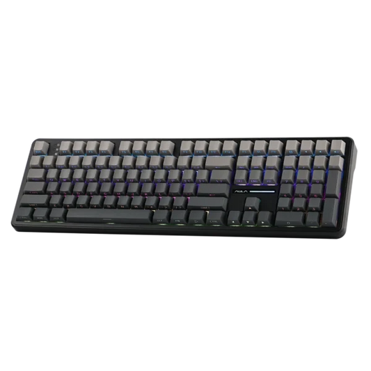 AULA F108 Tri-Mode Wireless Mechanical Gaming Keyboard, Gradient Grey, Nimbus Linear Switch, RGB Backlit, Hot-Swappable, Full Size