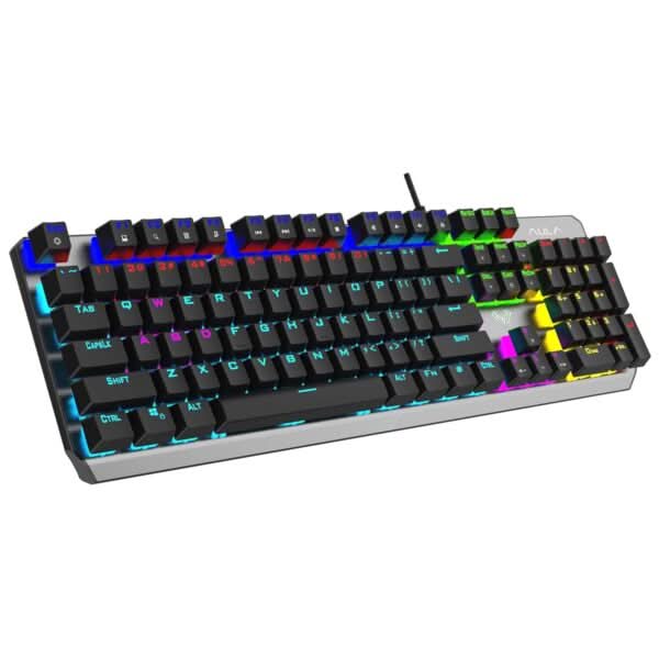 AULA F2066-II USB Full Size Wired Mechanical Gaming Keyboard Black – Clicky Blue Switches