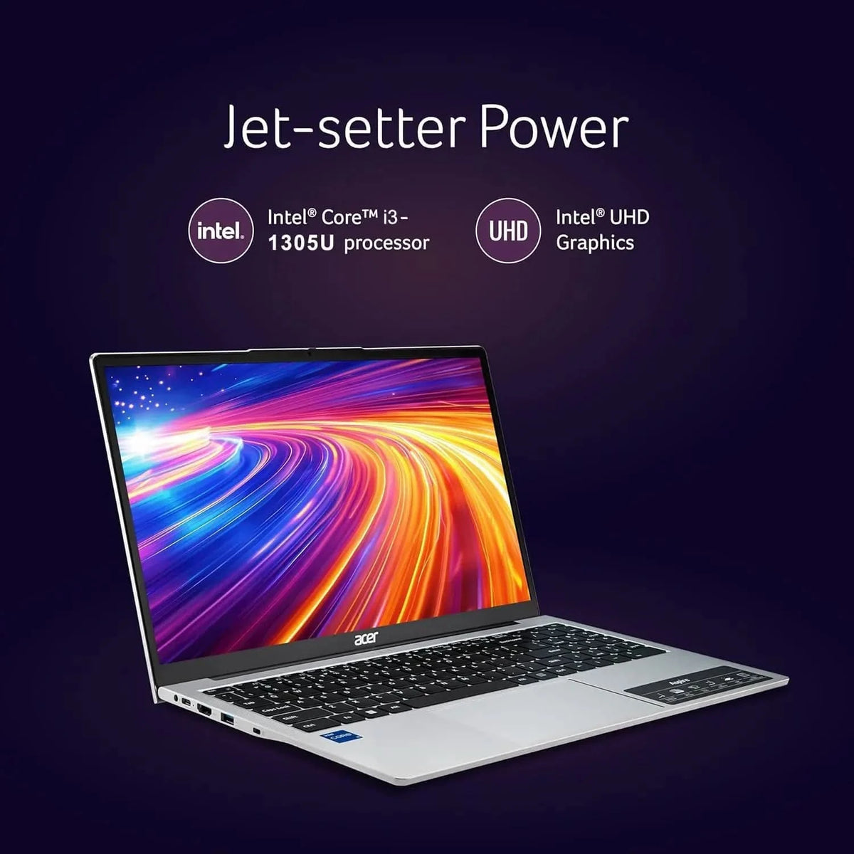 Acer Aspire Intel Core i3 13th Gen 1305U, 8GB RAM, 512GB SSD, Windows 11 Home, 15.6 inch, Silver, 1.7 kg,  A325-53 Laptop