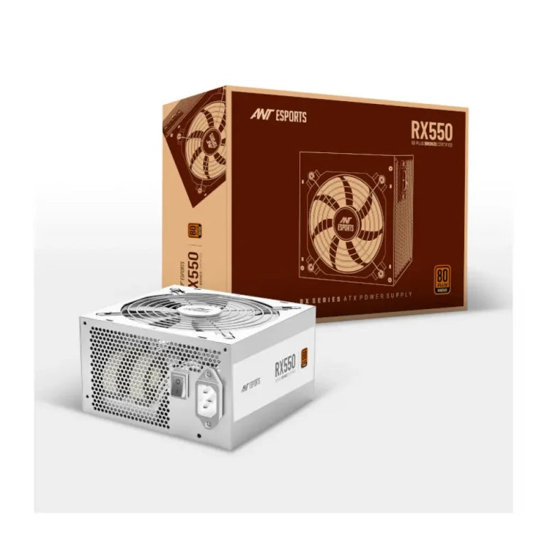 ANT ESPORTS RX550 550 WATT 80 PLUS BRONZE CERTIFIED POWER SUPPLY - WHITE