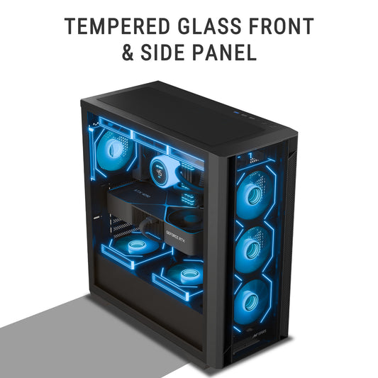 Ant Esports AQUA 360 4F Mid Tower Gaming Cabinet Black
