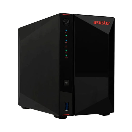 Asustor AS5402T Nimbustor 2 Gen2, 2 Bay NAS Storage, Quad-Core 2.0GHz CPU, 4xM.2 NVMe SSD Slots, 2x2.5GbE Ports, 4GB DDR4 RAM, Gaming Network Attached Storage, Home Personal Cloud Storage