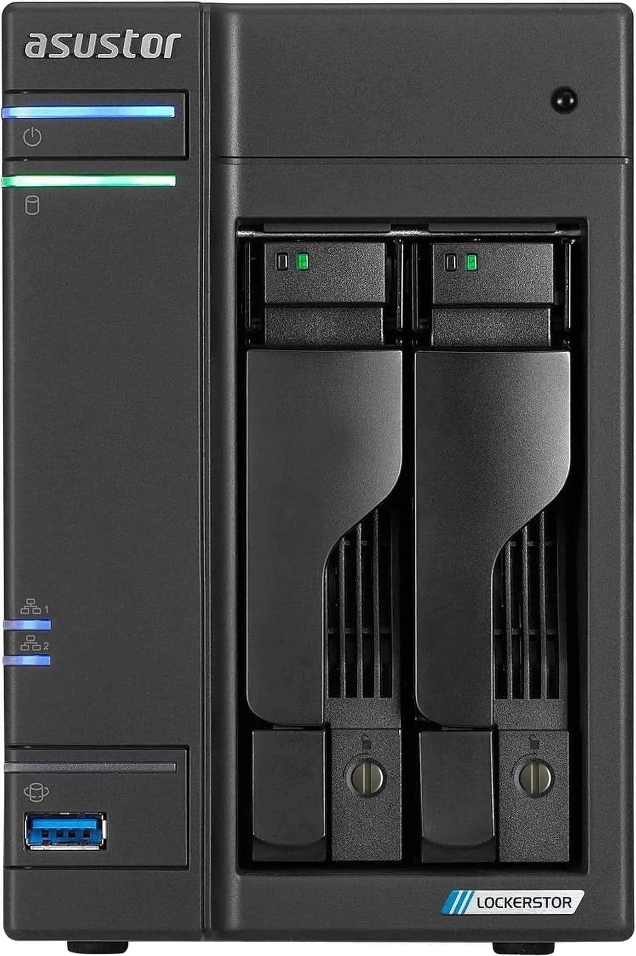 Asustor AS6702T v2 Lockerstor 2 Gen2+ 2 Bay NAS - Intel Celeron N5105 (2.0GHz)CPU - 4GB RAM DDR4 - 4x M.2 SSD Slots