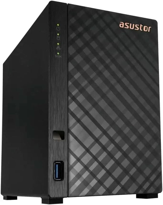 Asustor Drivestor 2 Gen 2 AS1202T, 2 Bay NAS, Quad-Core 1.7GHz CPU, 2.5GbE Port, 1GB DDR4, 3 USB 3.0, Network Attached Storage for Personal and Home Cloud Backup