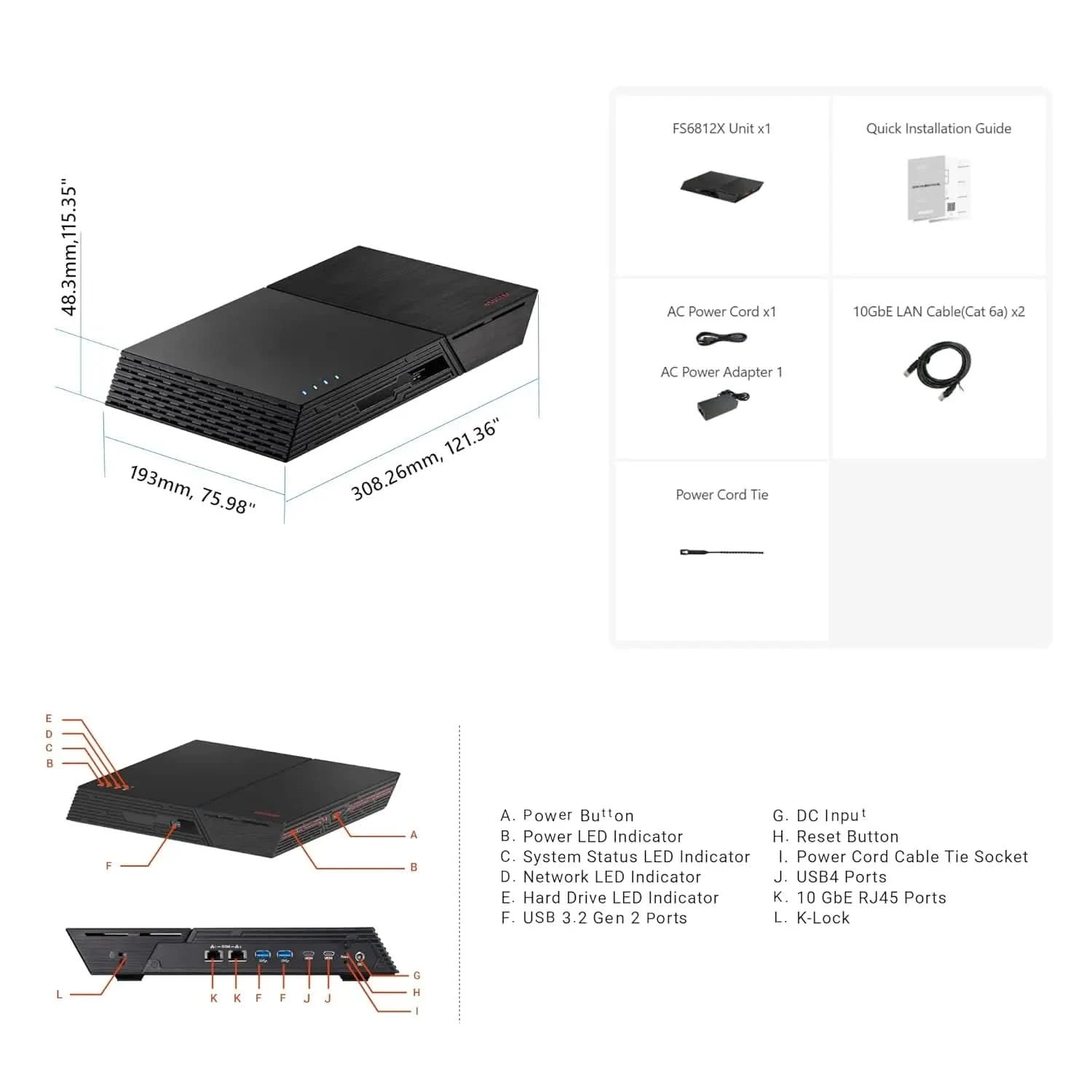 Asustor Flashstor 12 Pro Gen 2 FS6812X 12 Bay All-SDD NAS Storage, Qua