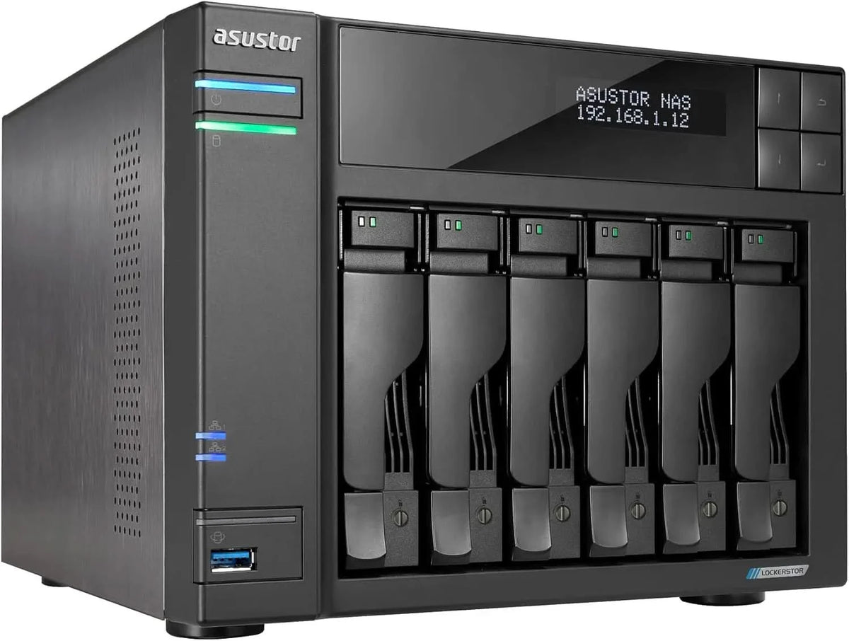 Asustor Lockerstor 6 Gen2+ AS6706T v2 6 Bay NAS Storage, Intel Quad-Co