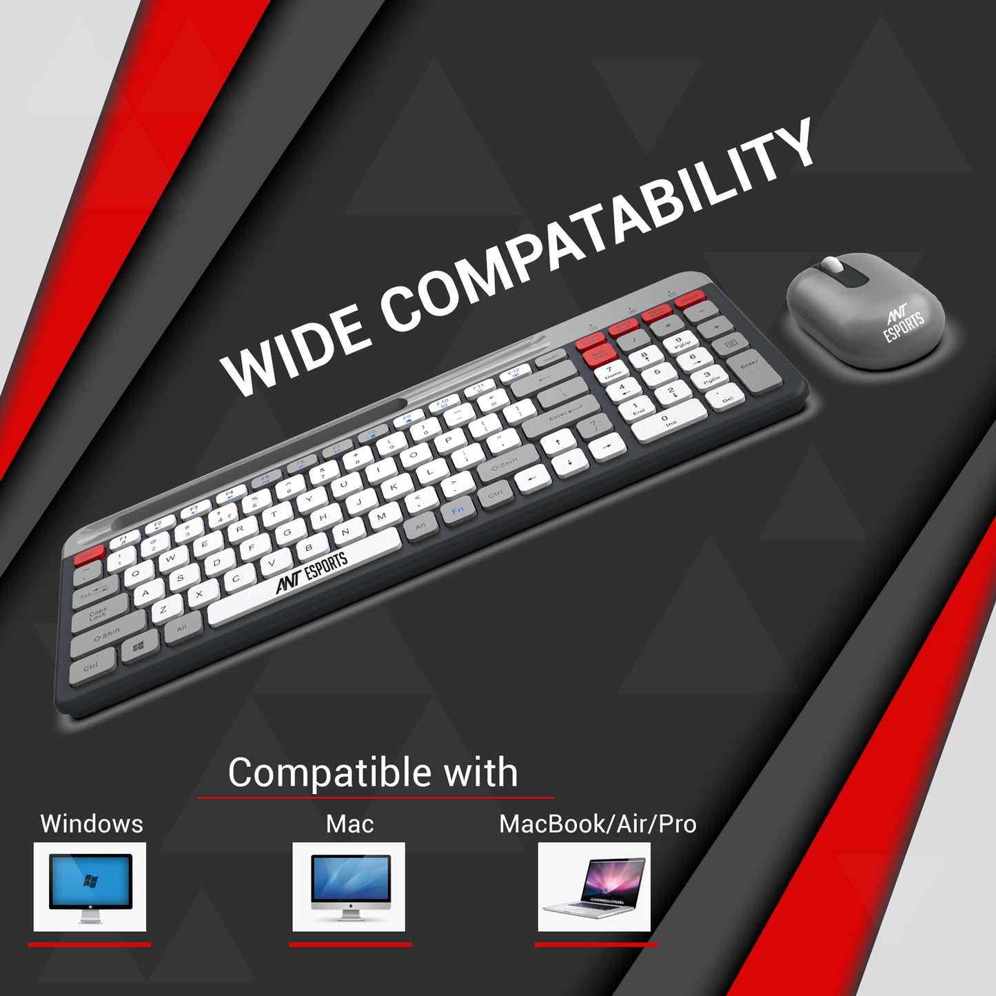 ANT ESPORTS WIRELESS KEYBOARD AND MOUSE COMBO (GARY) WKM22 (ETA-SD-20221009069)(ETA-SD-20221009067)