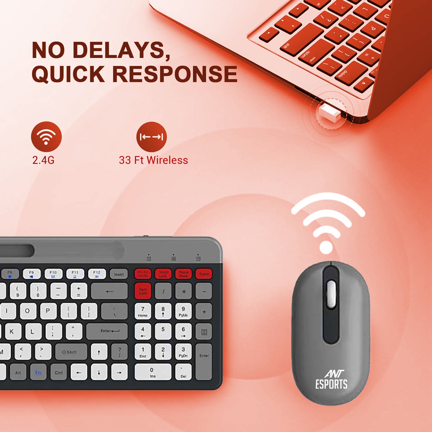 ANT ESPORTS WIRELESS KEYBOARD AND MOUSE COMBO (GARY) WKM22 (ETA-SD-20221009069)(ETA-SD-20221009067)