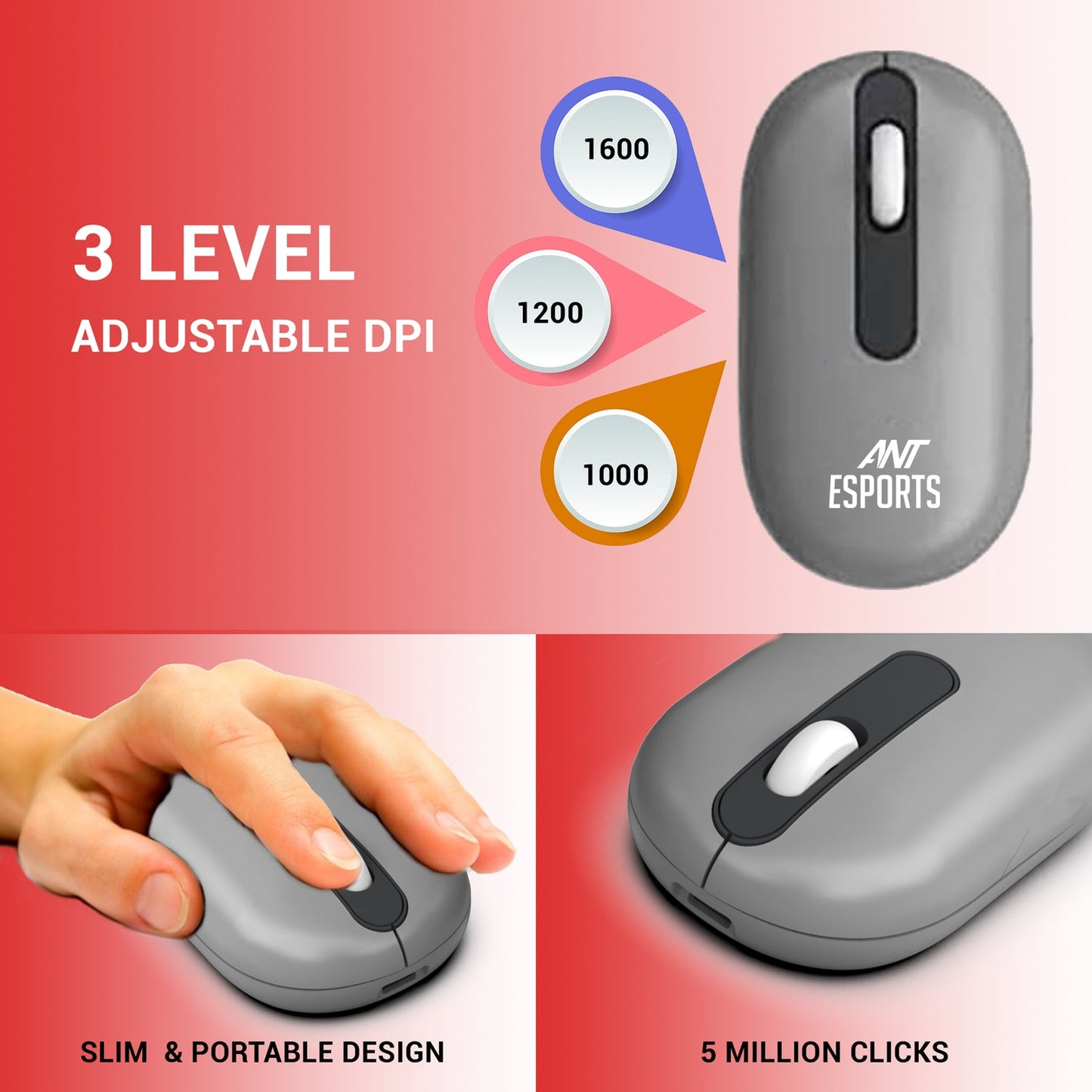 ANT ESPORTS WIRELESS KEYBOARD AND MOUSE COMBO (GARY) WKM22 (ETA-SD-20221009069)(ETA-SD-20221009067)