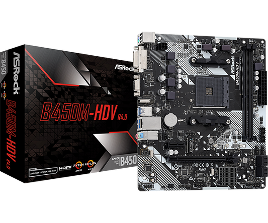 ASROCK B450M HDV R4.0 AMD AM4 MOTHERBOARD