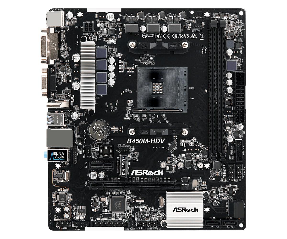 ASROCK B450M-HDV R4.0 MOTHERBOARD