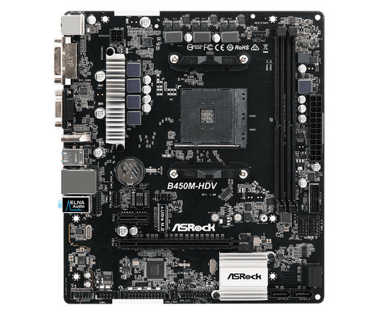 ASROCK B450M HDV AMD AM4 MOTHERBOARD