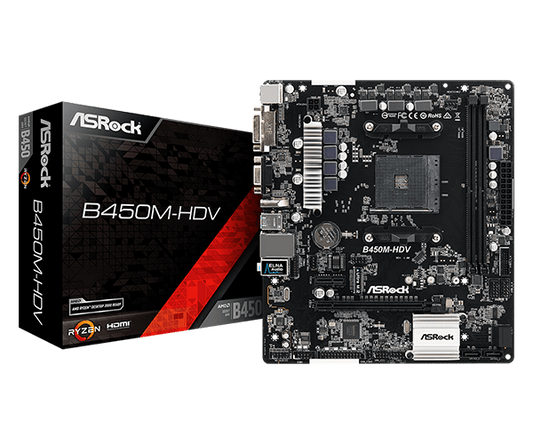 ASROCK B450M-HDV R4.0 MOTHERBOARD