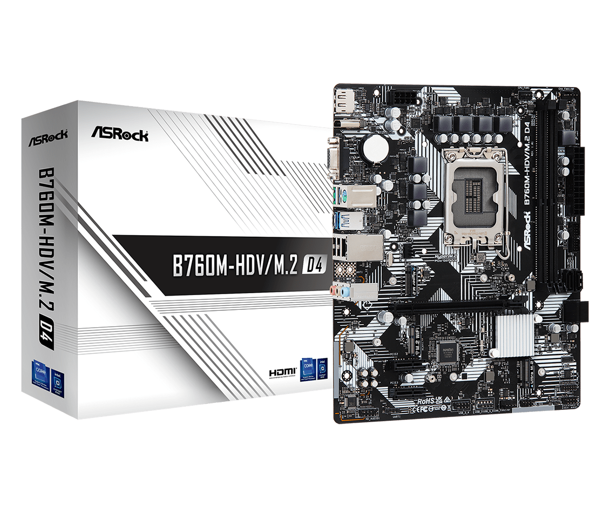 ASRock B760M-HDV/M.2 D4 M-ATX Motherboard