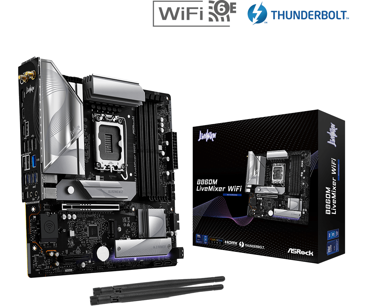 ASROCK B860M LIVEMIXER WIFI MOTHERBOARD