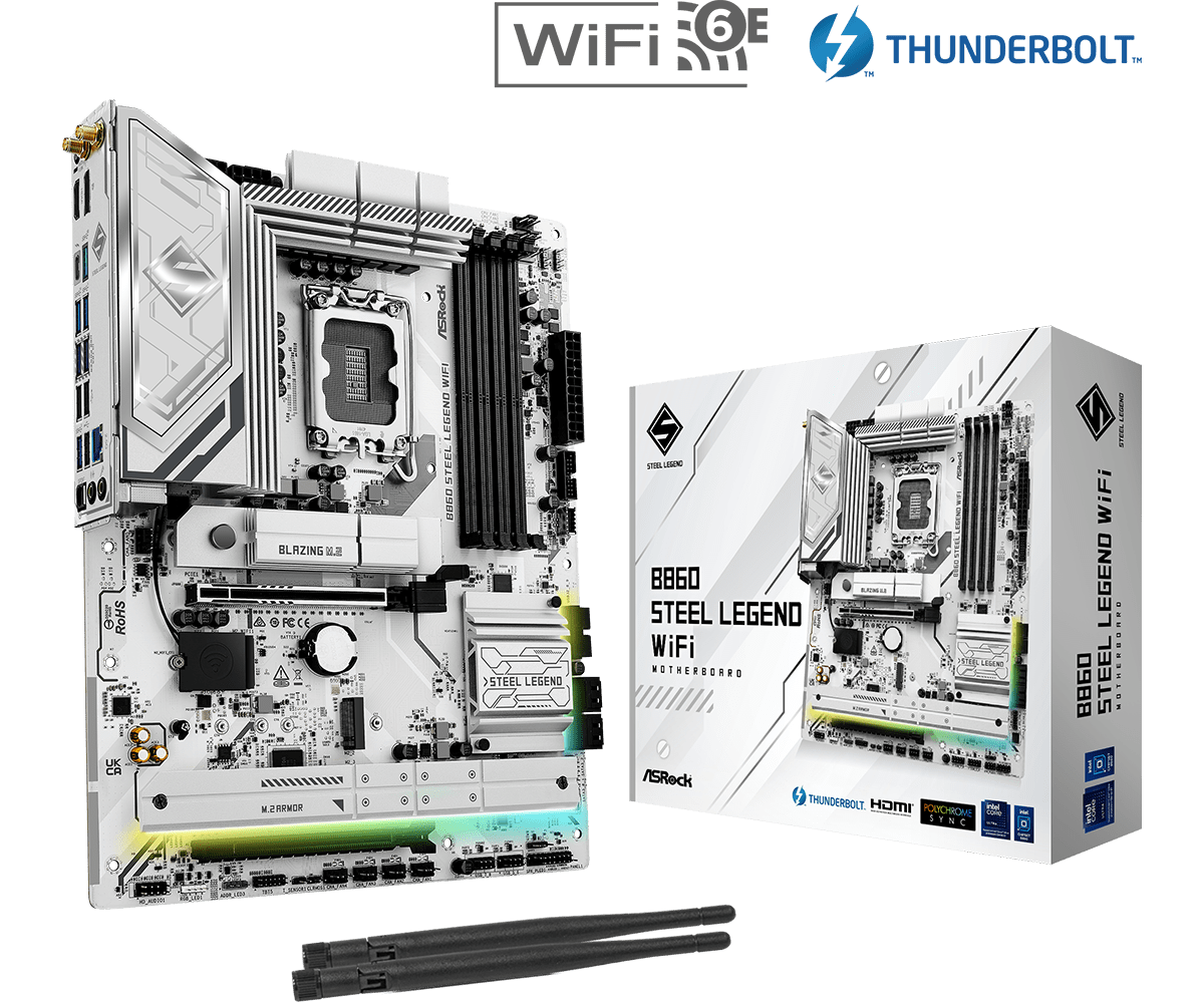 ASROCK B860 STEEL LEGEND WIFI MOTHERBOARD