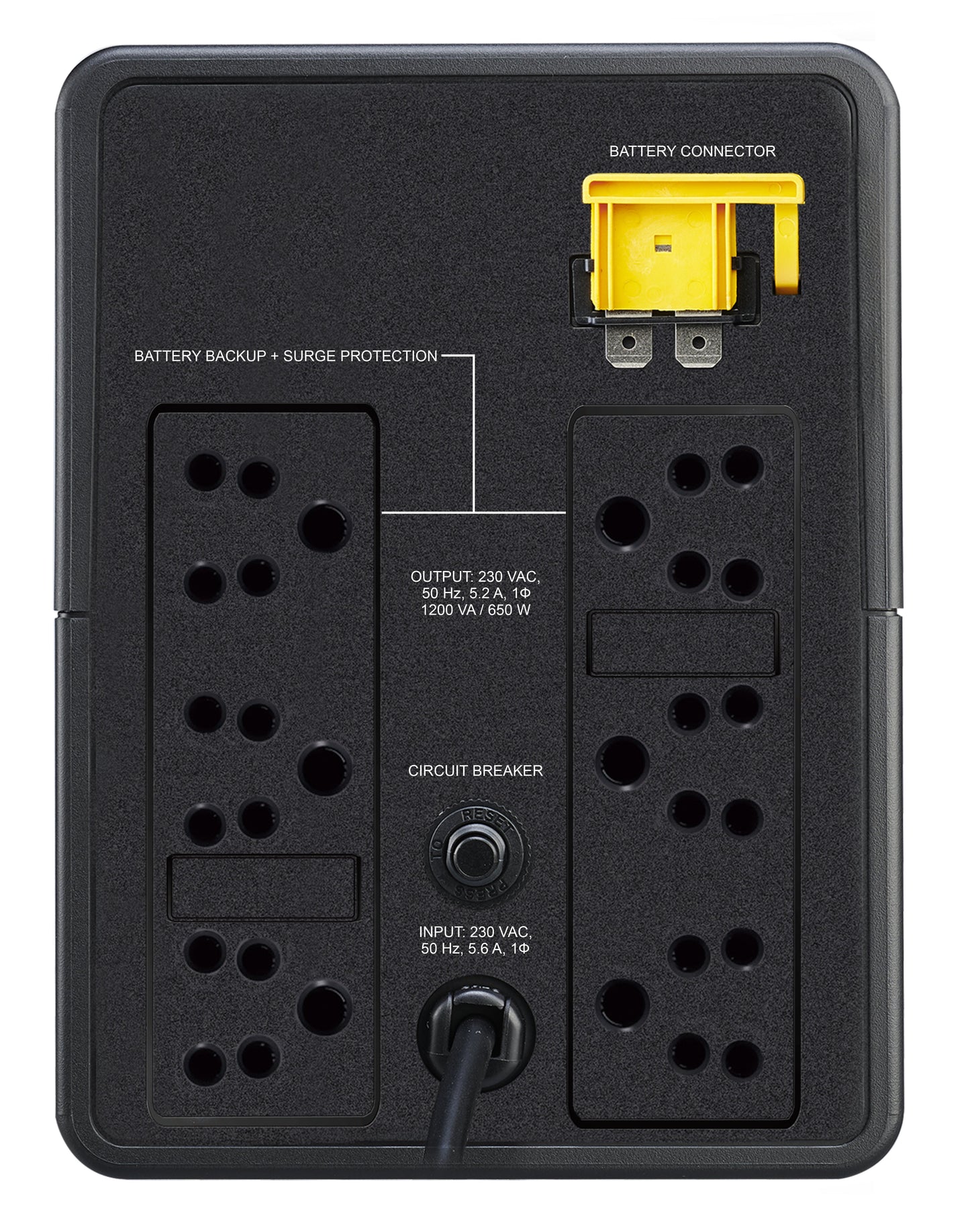 APC Easy UPS BVX1200LI-IN 1200VA/650W | 230V | 6 India 3-pin 6A Outlets | Visual LED and Audible Alarms | User Replacable Battery | 2 years Warranty on UPS & 1 year Warranty on Battery