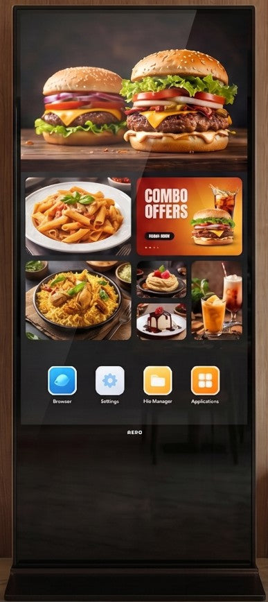 Aero BIZVUE S 55 Ultra Slim Non Touch Kiosk (810 x 1928 x 140mm), Android 12/14.0, 4/64GB