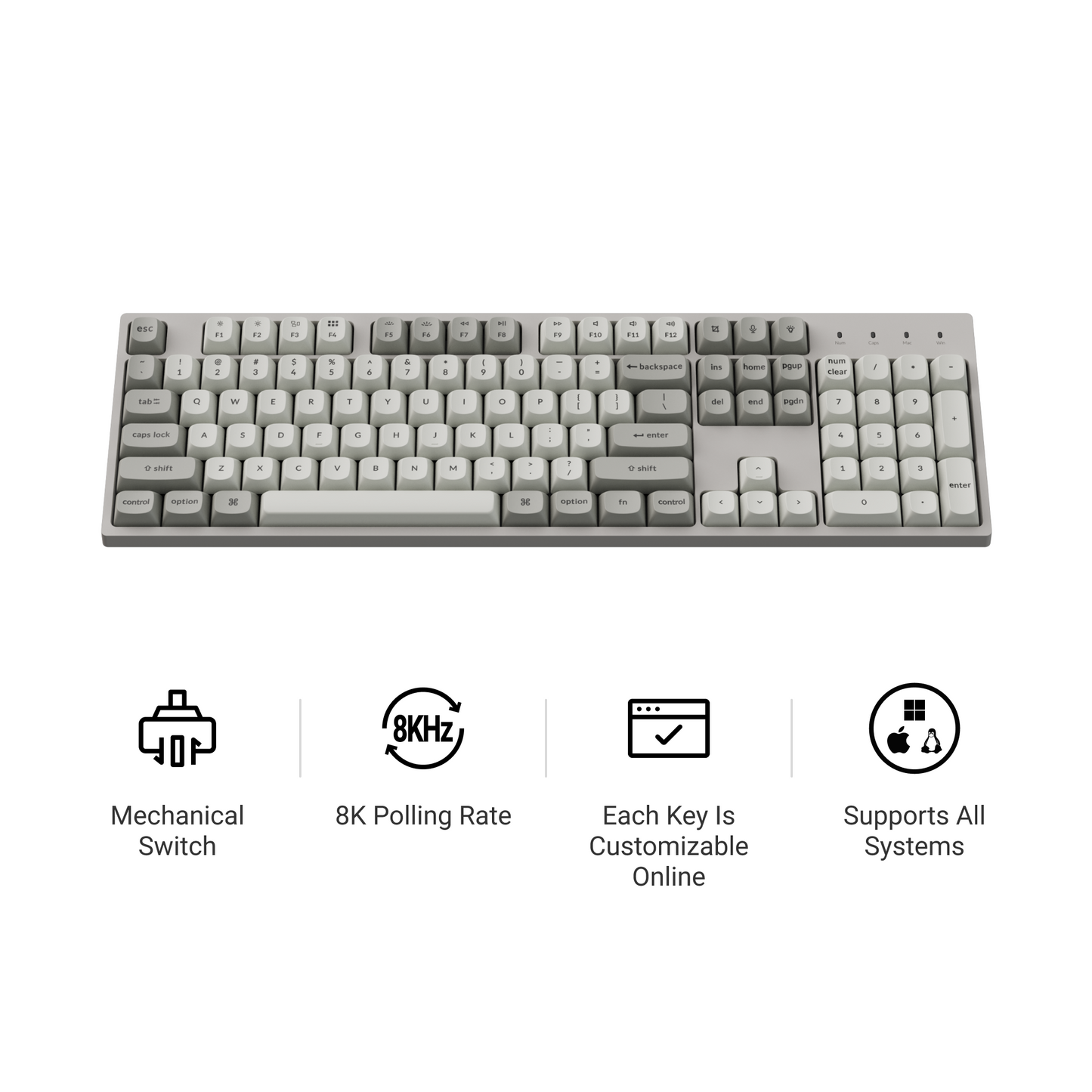 Keychron C2 Pro 8K QMK Wired Custom Mechanical Keyboard