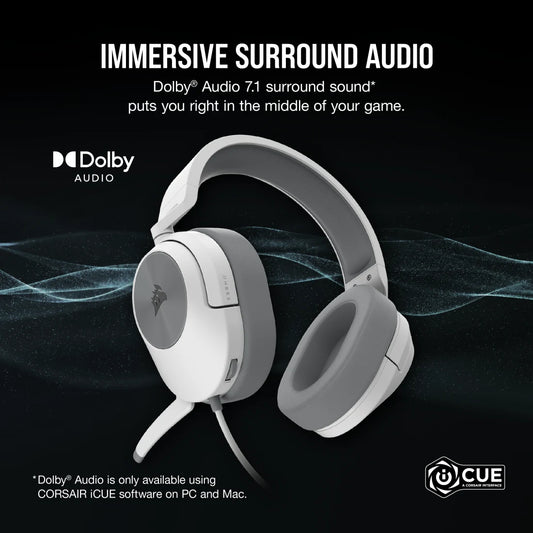 CORSAIR HS55 SURROUND HEADSET WHITE CA-9011266-AP