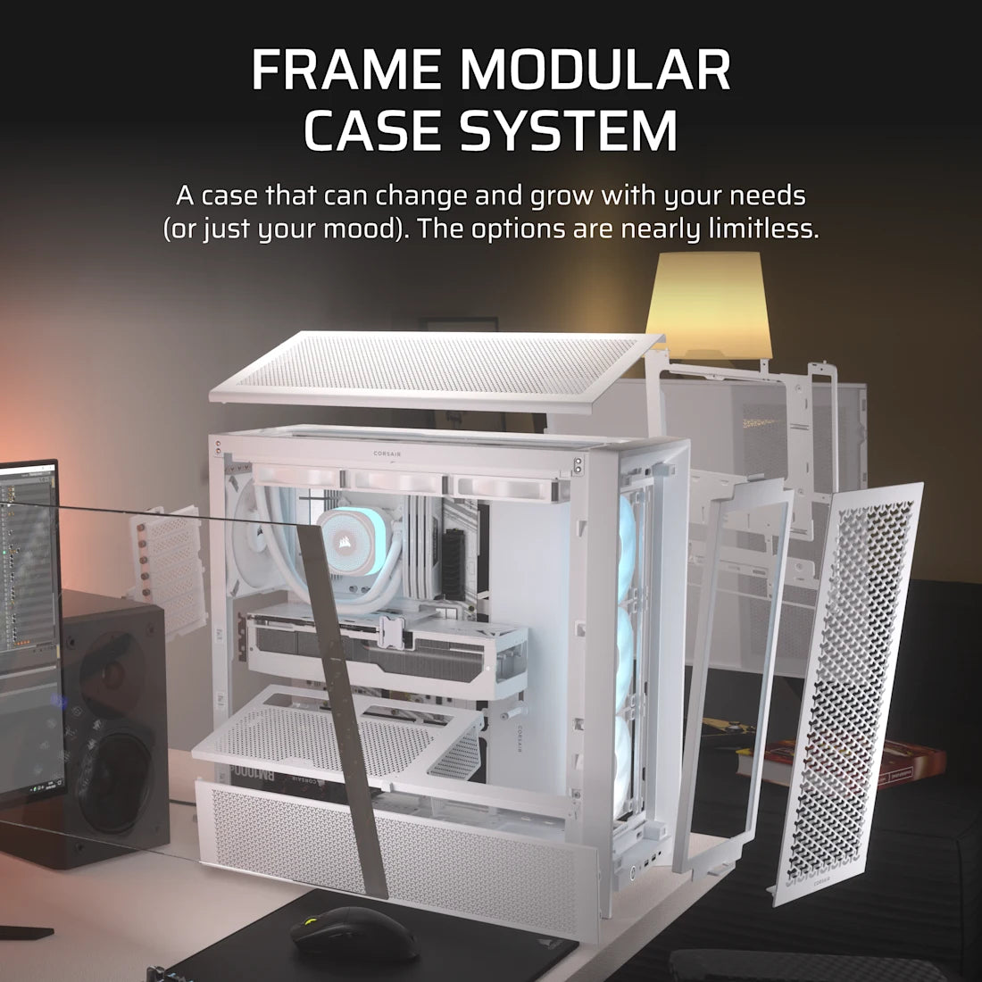 CORSAIR CHASSIS FRAME 4000D RS ARGB - CC-9011297-WW - MID-TOWER PC CASE WITHOUT PSU, WHITE