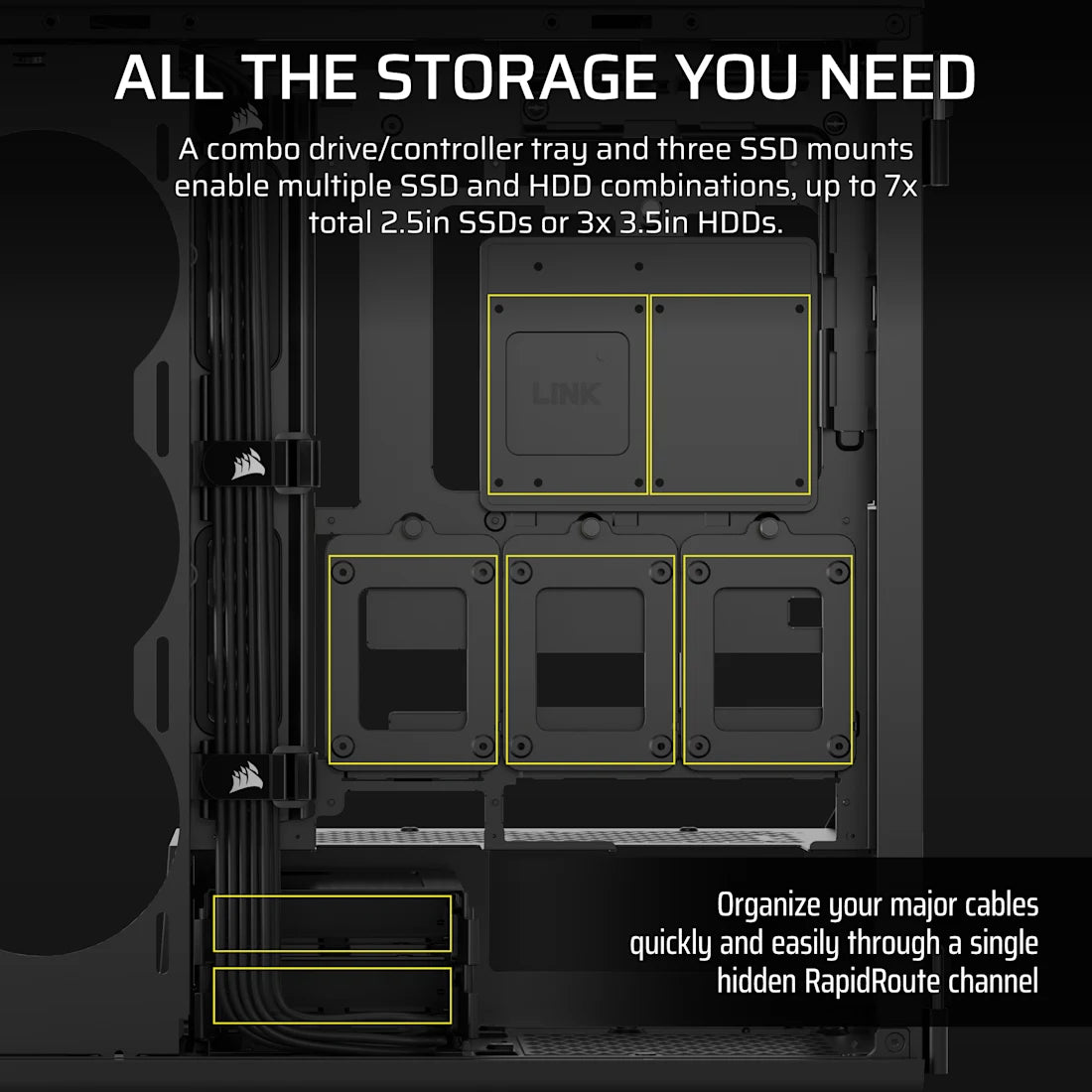 CORSAIR CHASSIS 5000T - CC-9011300-WW- MID-TOWER PC CASE WITHOUT PSU, BLACK