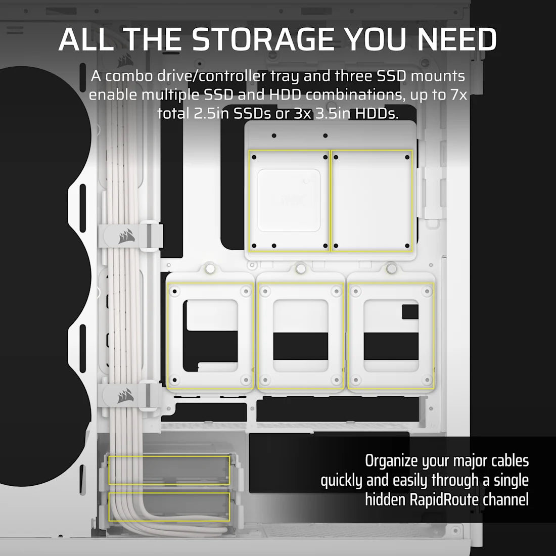 CORSAIR CHASSIS 5000T - CC-9011301-WW- MID-TOWER PC CASE WITHOUT PSU , WHITE