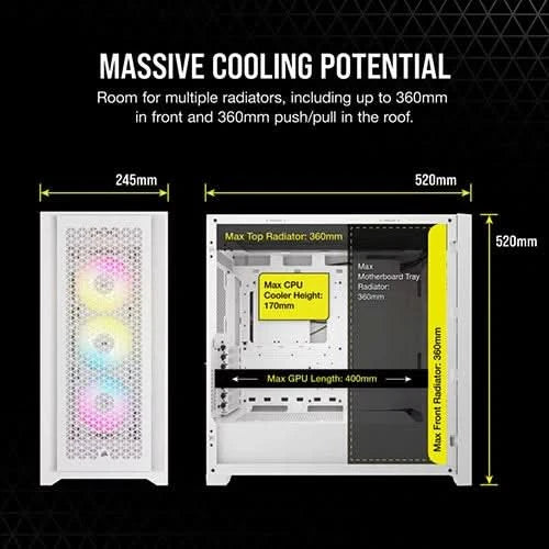 CORSAIR iCUE 5000D RGB AIRFLOW Mid Tower White Cabinet