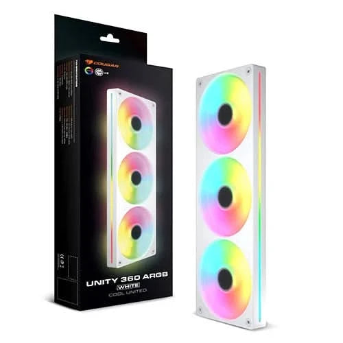 COUGAR Unity 360 ARGB Reverse Blade White Single-Frame Case Fan, PWM, CF-UN360RW-RGB