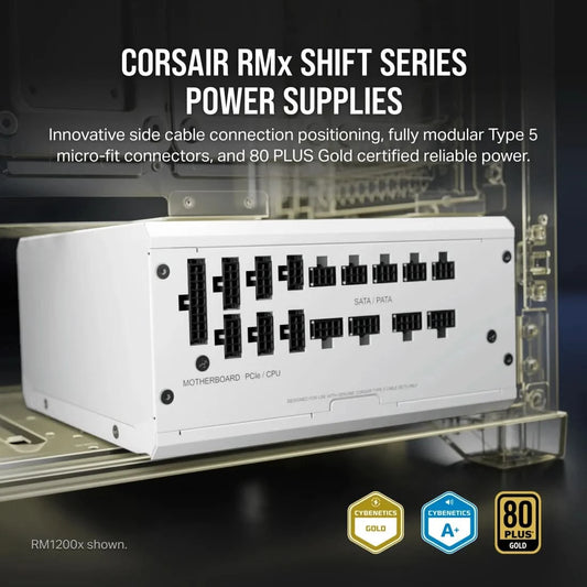 CORSAIR RM750X SHIFT 80 PLUS ATX 3.1 Gold Fully Modular Power Supply - White