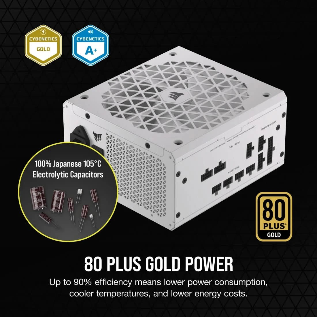 CORSAIR RM750X SHIFT 80 PLUS ATX 3.1 Gold Fully Modular Power Supply - White
