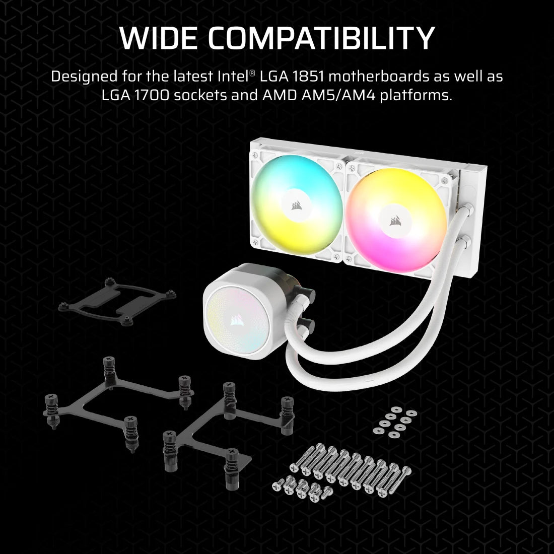 CORSAIR NAUTILUS 240 ARGB WHITE, 240MM RADIATOR, LIQUID CPU COOLER