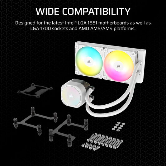 CORSAIR NAUTILUS 240 ARGB WHITE, 240MM RADIATOR, LIQUID CPU COOLER