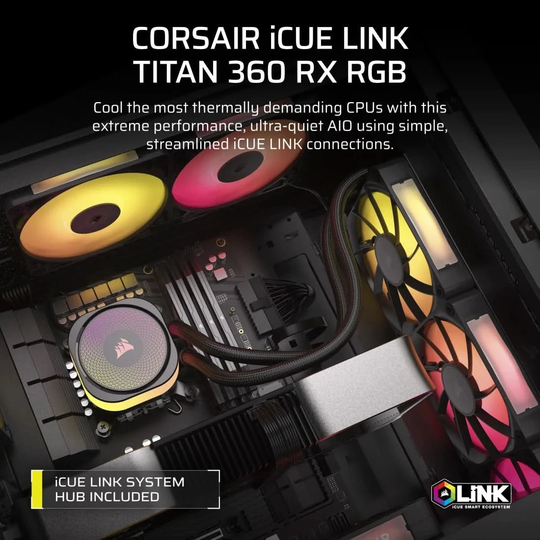 CORSAIR ICUE TITAN 360 RX RGB 360MM CPU LIQUID COOLER BLACK